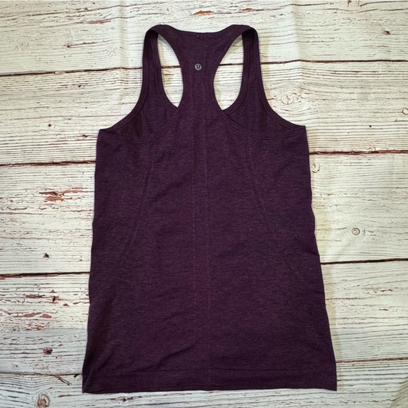 Lululemon Swiftly Tech Racerback in Black / Chilled Grape Sz 8 - Picture 6 of 11